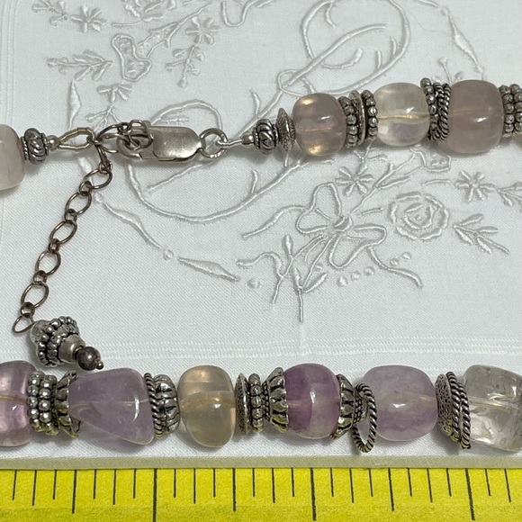 Chunky Amethyst and Pewter necklace - Picture 6 of 7